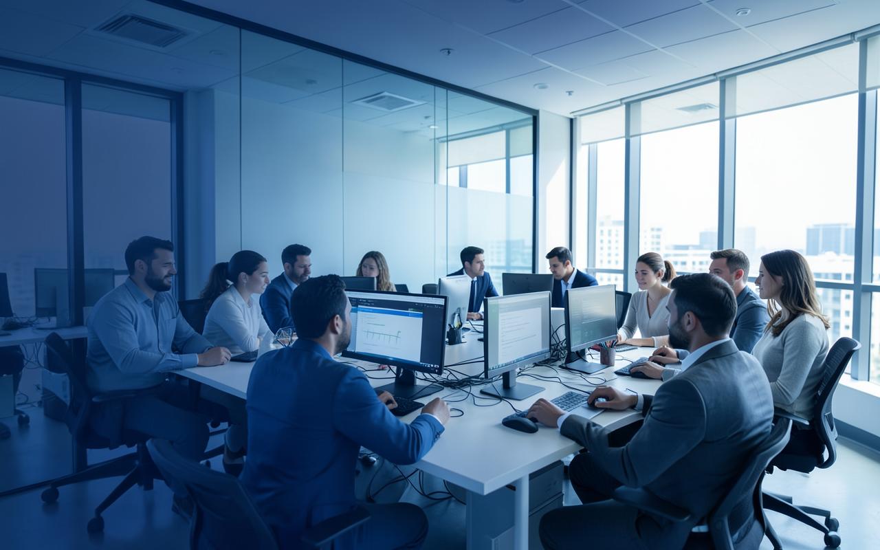 Equipe da Support Sistemas de Gestão em reunião no escritório